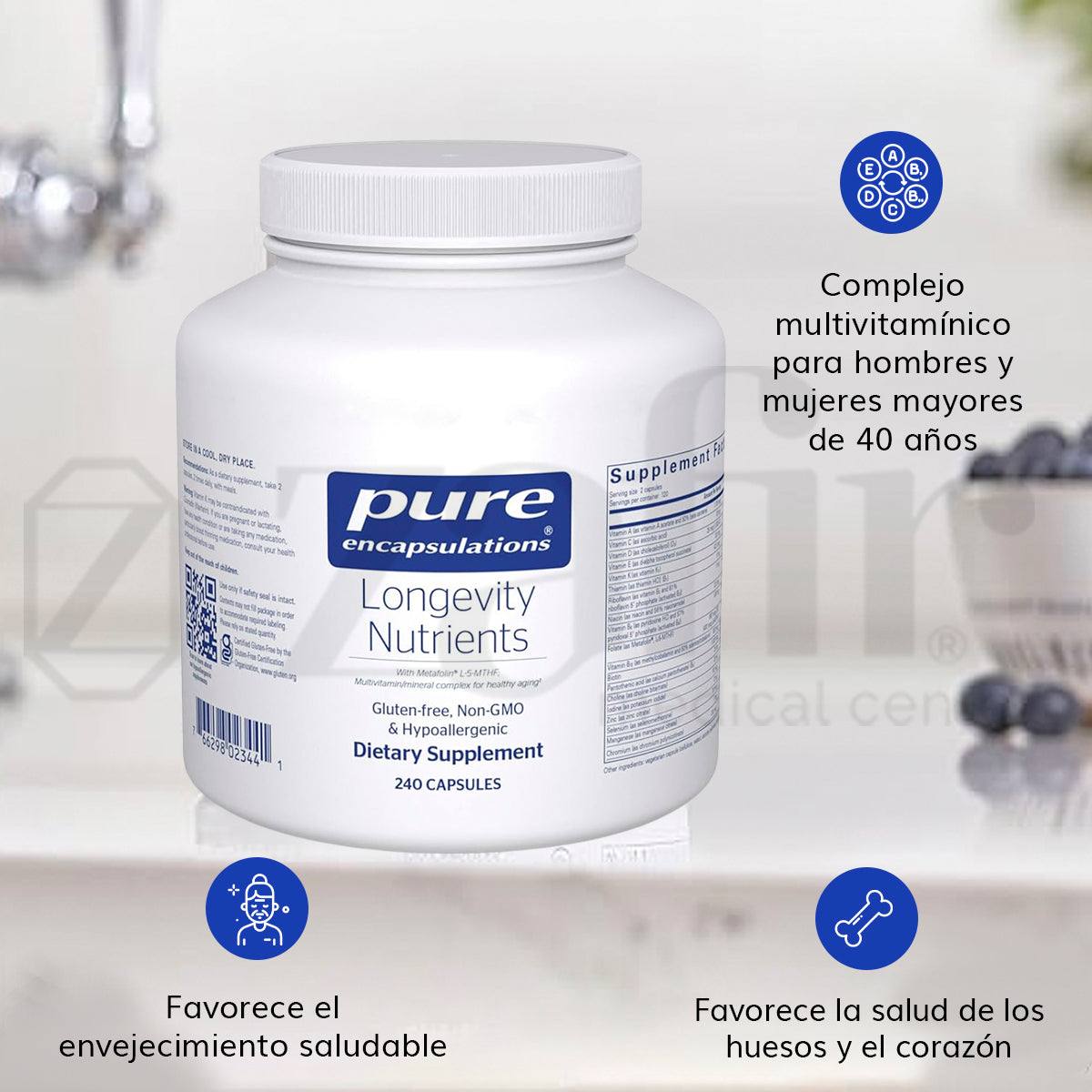 Pure Encapsulations Longevity Nutrients 240 cápsulas