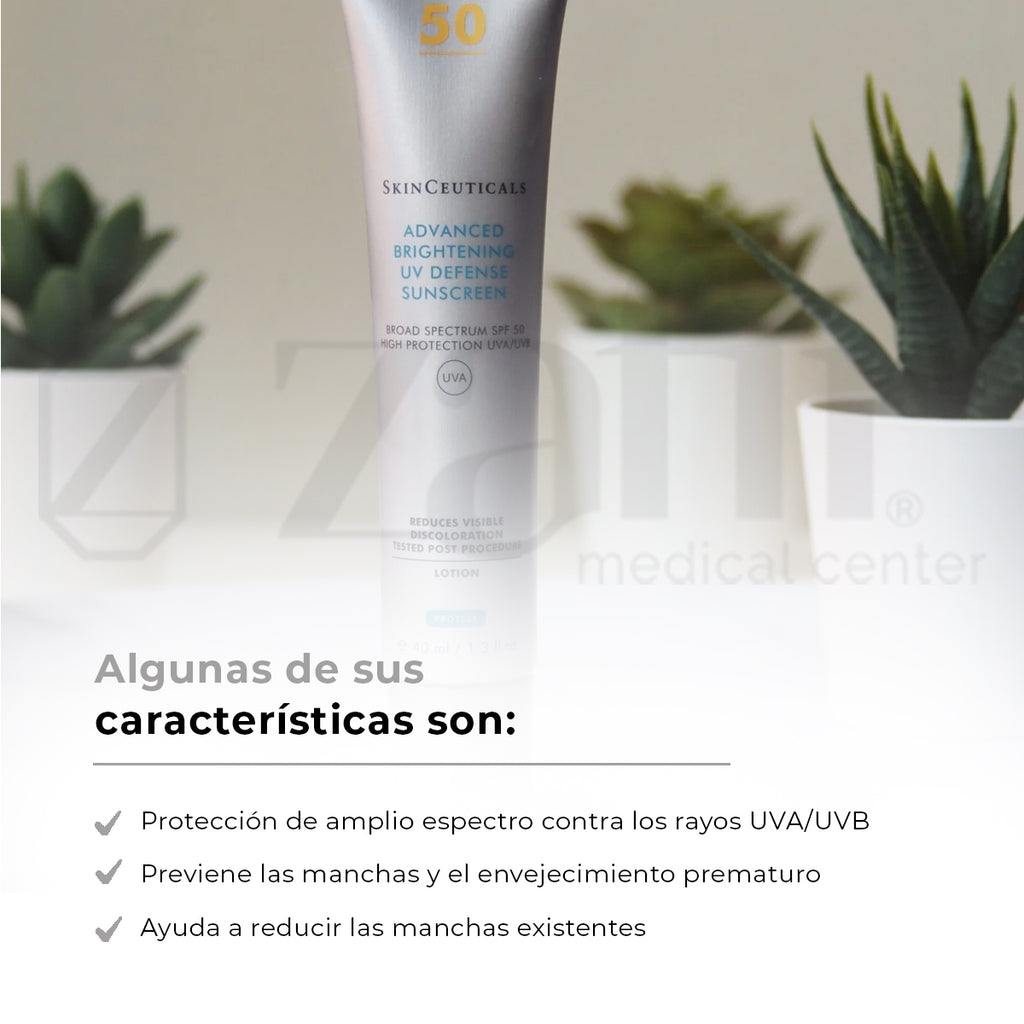SkinCeuticals Advenced Brigthening  UV Defense SPF 50 Protector Solar Ideal Para Pieles Con Manchas