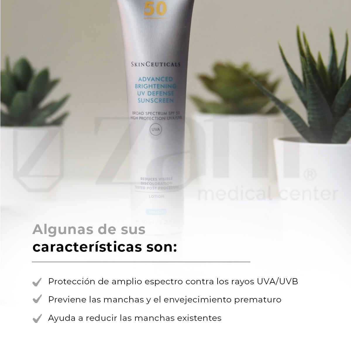SkinCeuticals Advenced Brigthening  UV Defense SPF 50 Protector Solar Ideal Para Pieles Con Manchas