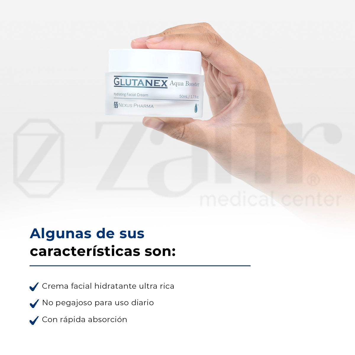 Crema Glutanex Aqua Booster Reparadora con efecto Hidratante y Antioxidante