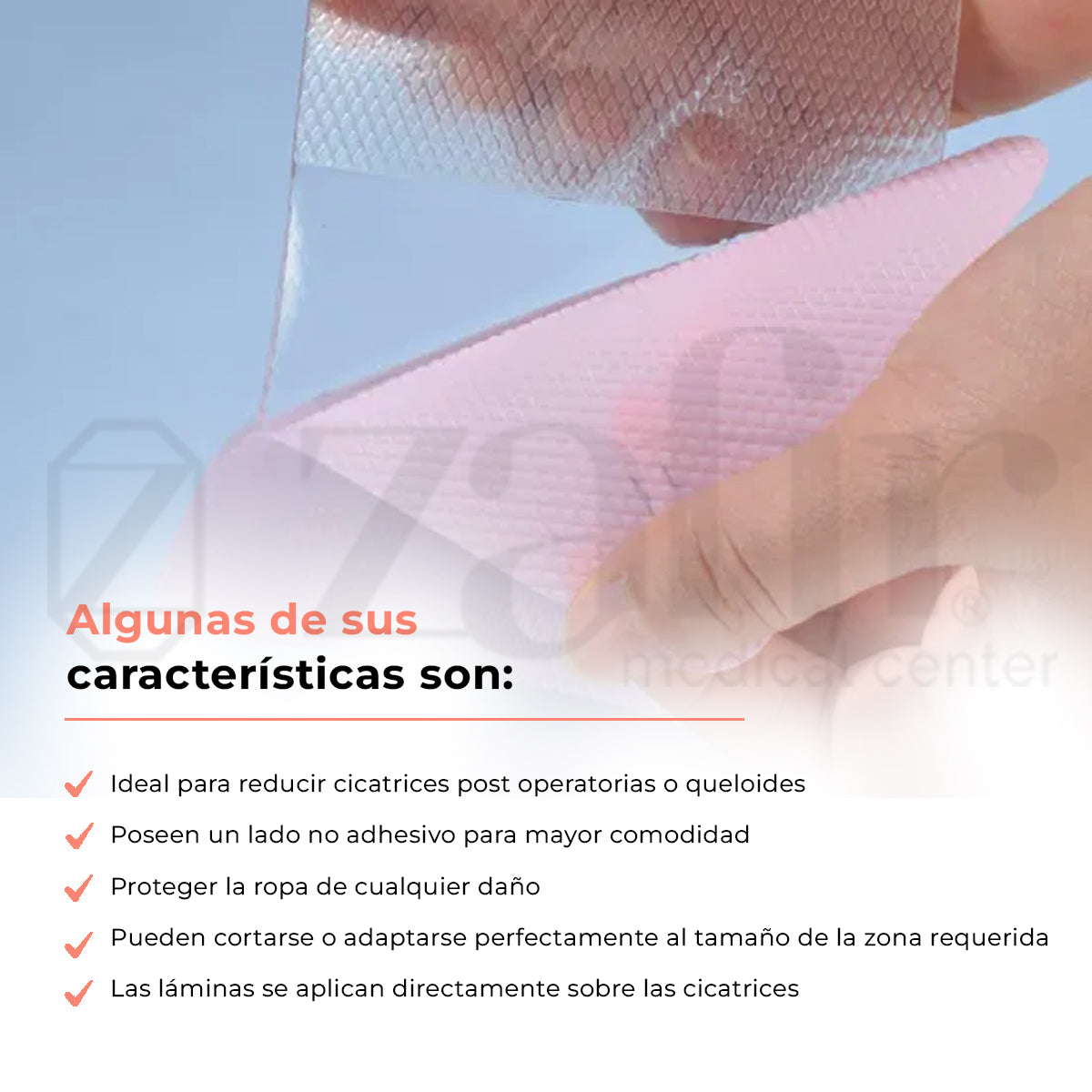 Scar Aid Laminas de silicón para cicatrización BIODERMIS SCG-1106 (15x3.6cmx) - Zafir Medical Center