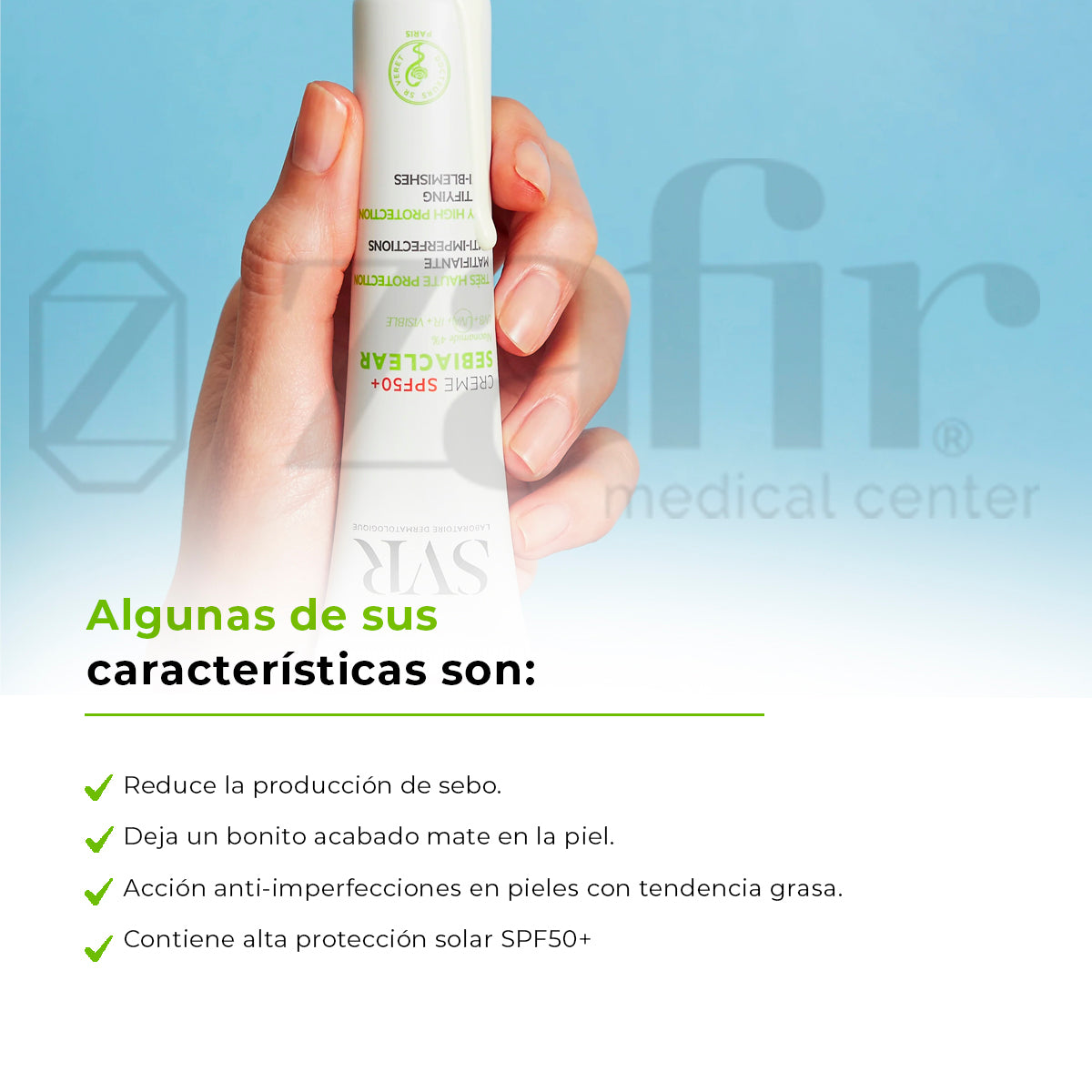 SVR Creme SPF50+ Sebiaclear: Protector Solar Para Piel Grasa