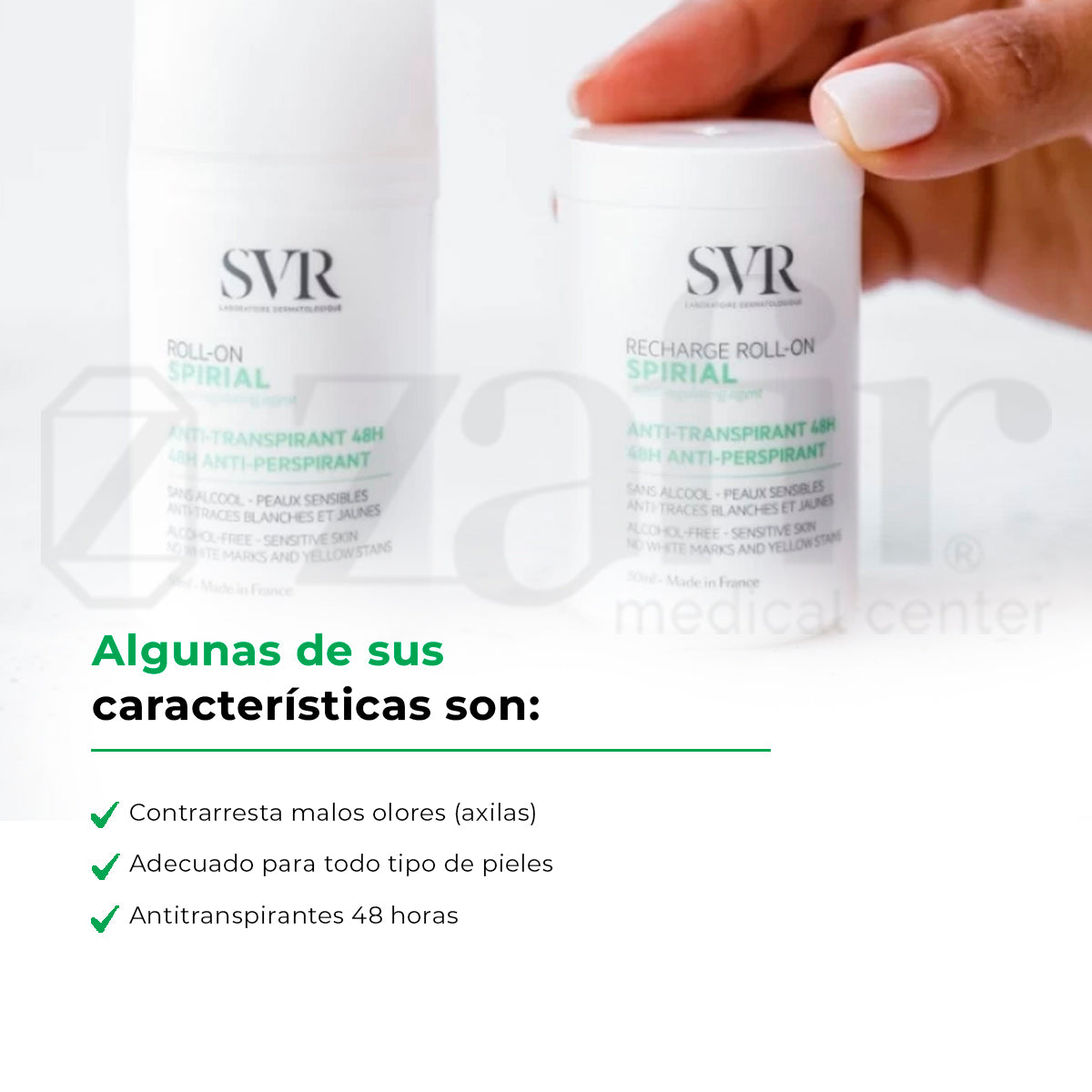 Antitranspirante Extra Efectivo Svr Roll On 48hrs No Irrita