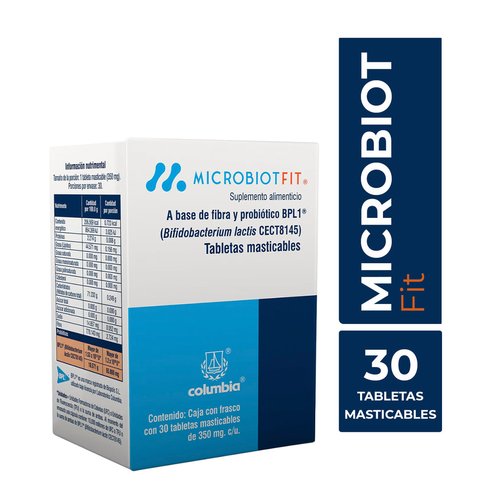 Columbia Microbiot Fit A Base De Fibra Y Probiótico BPL1 30 Cápsulas Masticables.