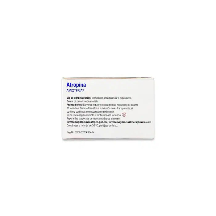 AMIXTERIA (Atropina 1 mg) Solución Inyectable 50 Ampolletas