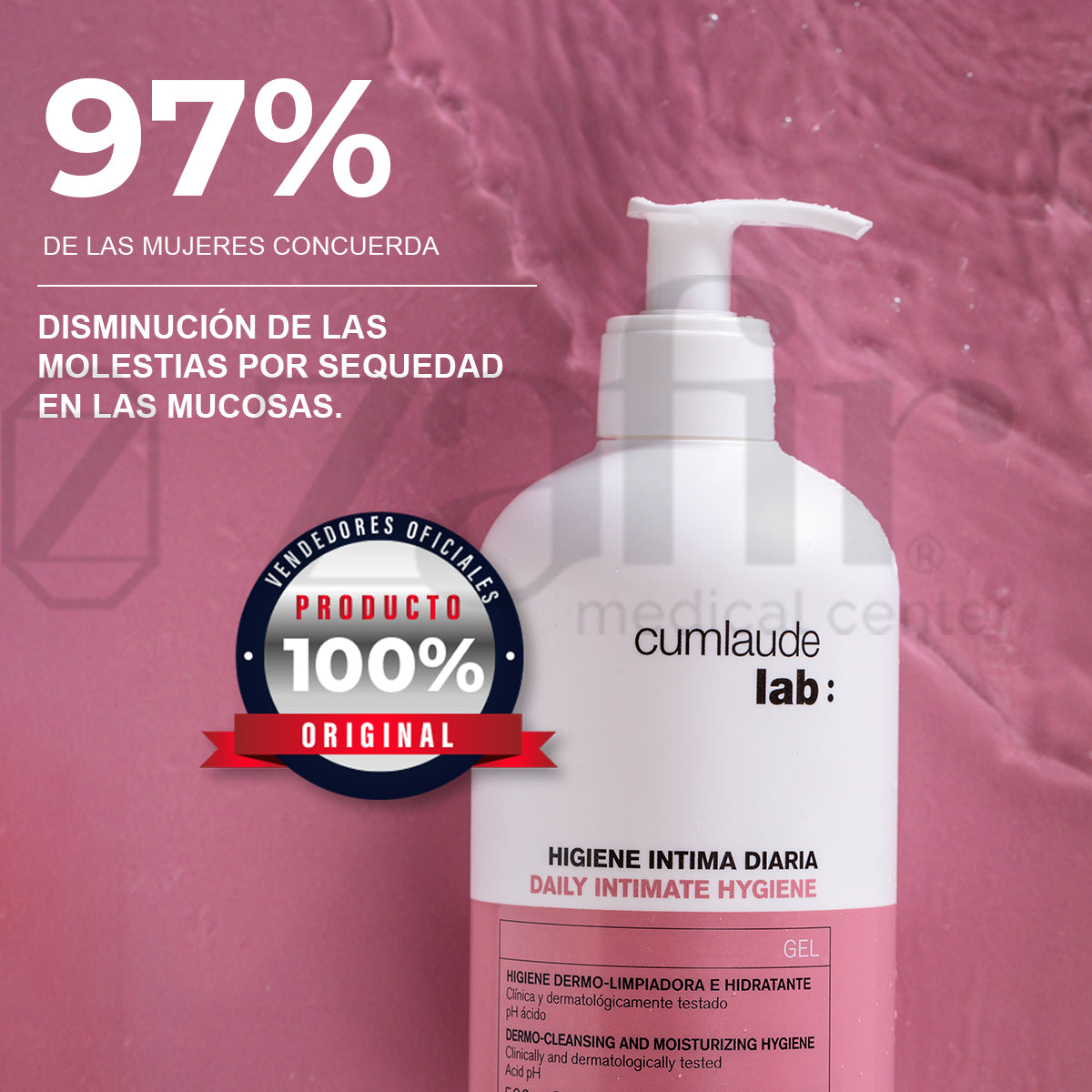 Gel Higiene Íntima Diaria Cumlaude Lab 500ml Hidratante