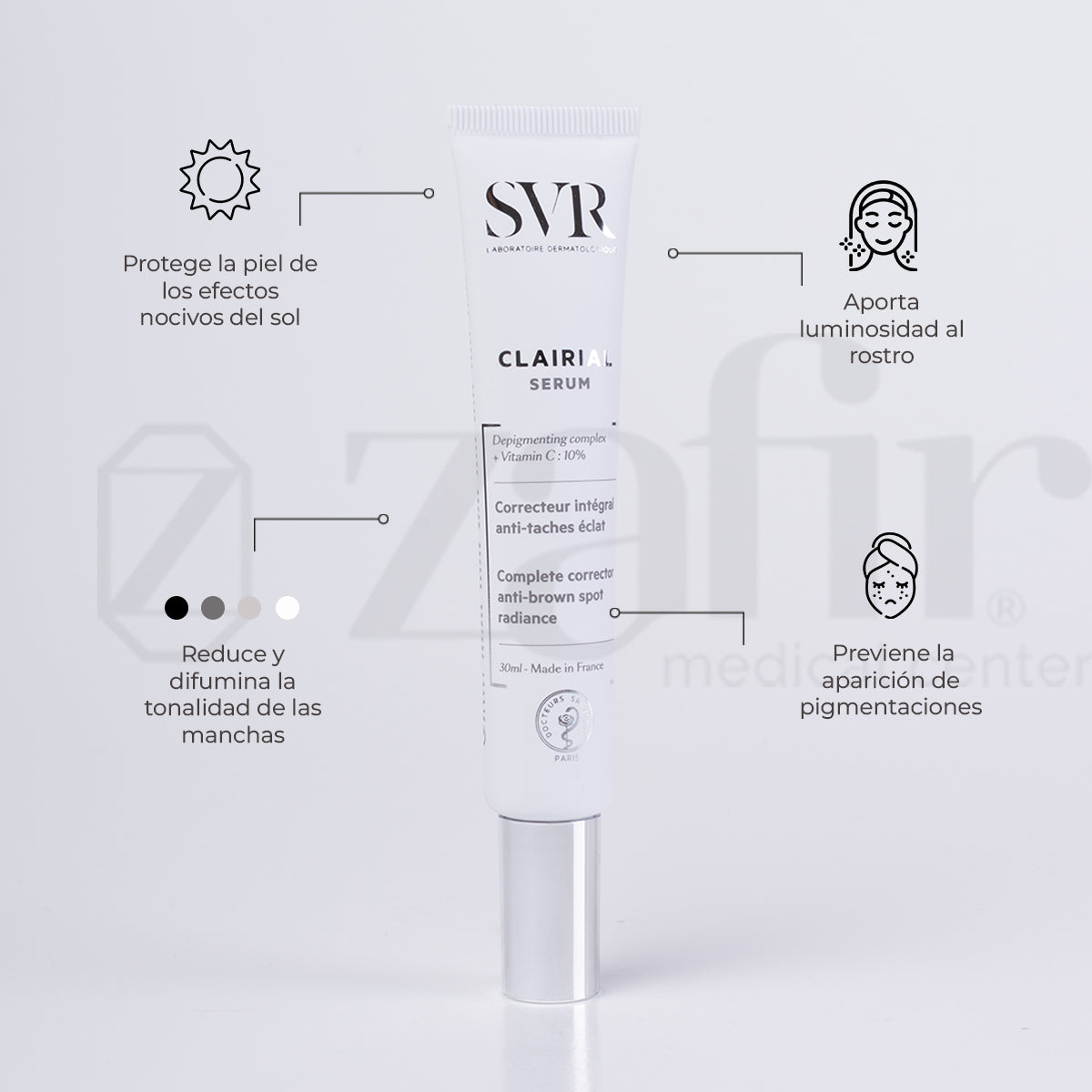 Anti Manchas Serum Svr Clairial De 30ml/30g 30+ Años Para Manchas Oscuras - Zafir Medical Center