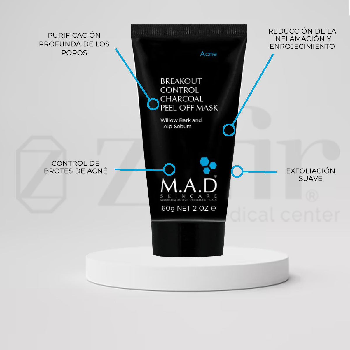 M.A.D Skincare - Breakout Control Charcoal Peel off Mask (60 g) - Zafir Medical Center