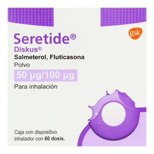 SERETIDE DISKUS 60 DOSIS 50/100 MCG| SALMETEROL / FLUTICASONA