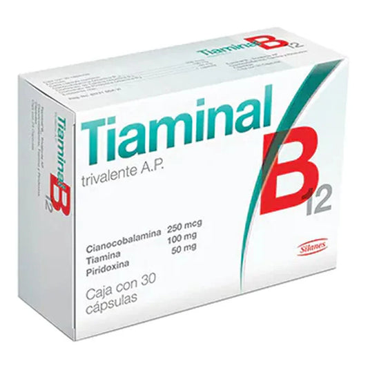 TIAMINAL TRIVALENTE B12 30 CAPS | COMPLEJO B