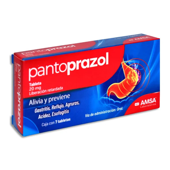 PANTOPRAZOL 20 MG.  CAJA CON 7 TABLETAS