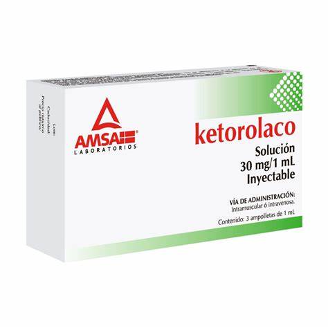 KETOROLACO 30MG/1ML SOL INYECTABLE 3 AMPOLLETAS AMSA