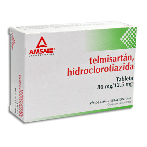 TELMISARTAN/HIDROCLOROTIAZIDA 80MG/12.5MG 28 TABS AMSA