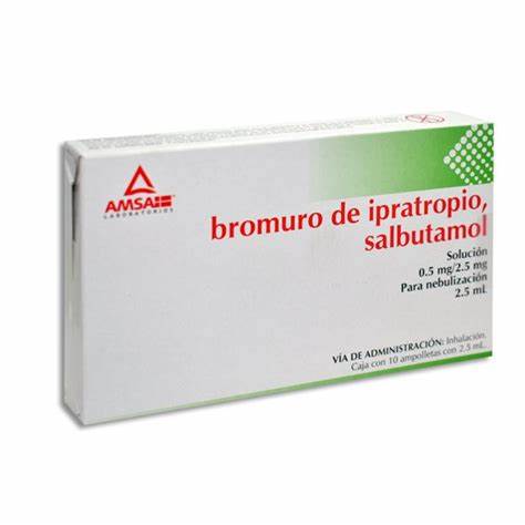 BROMURO DE IPATROPIO/SALBUTAMOL 0.5MG/2.5MG 10 AMPOLLETAS AMSA