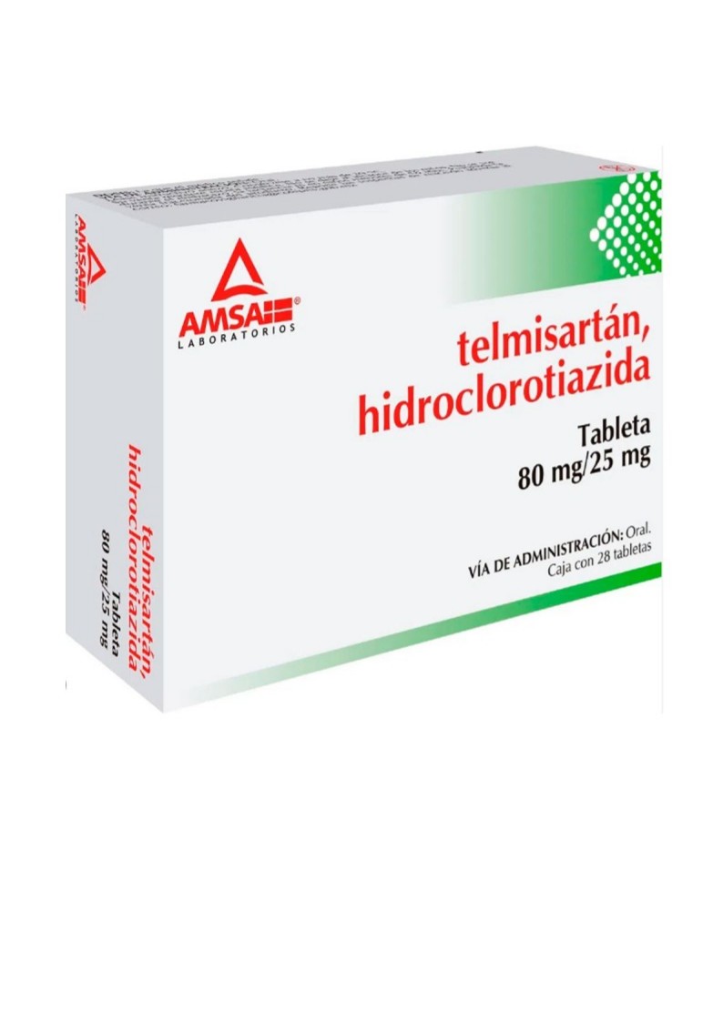 TELMISARTAN/HIDROCLOROTIAZIDA 80MG/25MG 28 TABLETAS AMSA