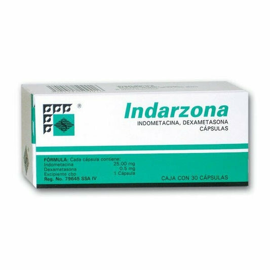 INDOMETACINA/25.00 MG/DEXAMETASONA 0.50 MG INDARZONA 30CAPS