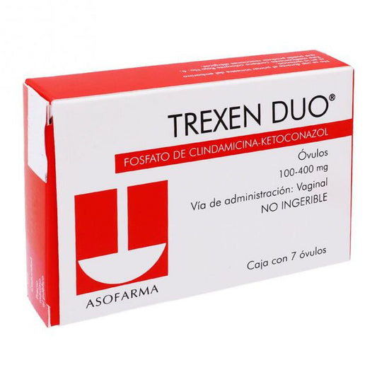 TREXEN DUO OVULOS 7 OVULOS | CLINDAMICINA / KETOCONAZOL VAGINAL