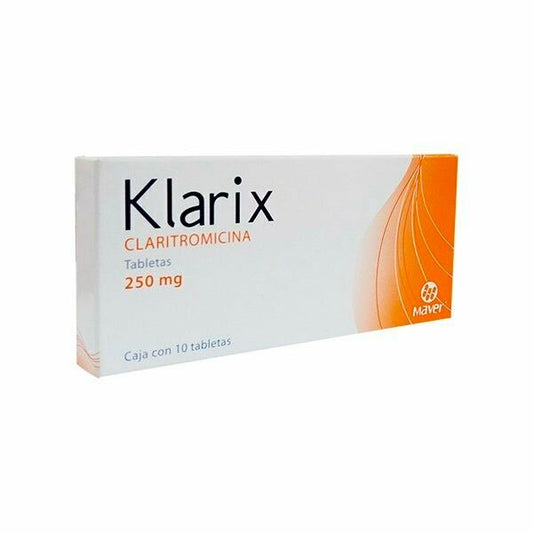 CLARITROMICINA 250MG 10TABS KLARIX