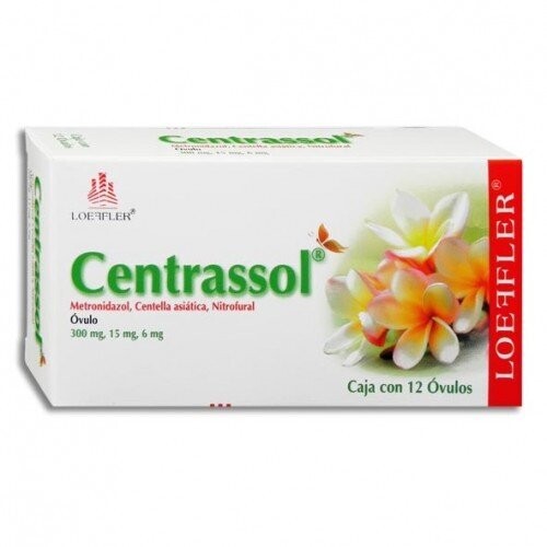 METRONIDAZOL / CENTELLA ASIATICA / NITROFURAL 300/15/6 MG 12 OVULOS CENTRASSOL