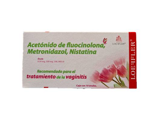 FLUOCINOLONA / METRONIDAZOL / NISTATINA 10 OVULOS GYNOFFLER-V