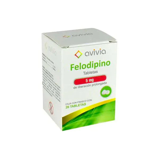 FELODIPINO 5 MG 20 TABLETAS AVIVIA