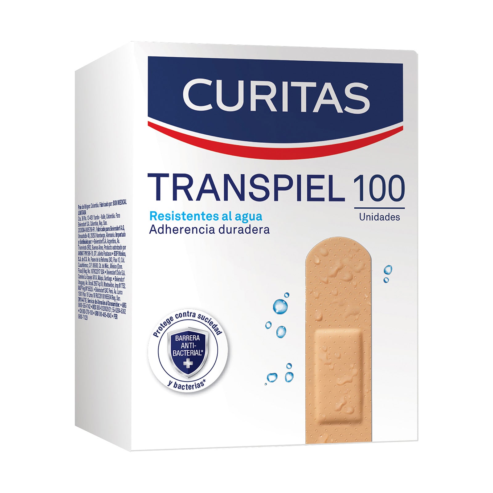 Curitas Adhesivas Transpiel Con 100 unidades