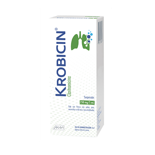 CLARITROMICINA 250MG/5ML SUSPENSION 60 ML KROBICIN