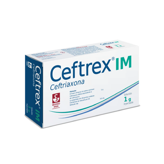 CEFTREX 1G I.M. SOL INY 1 AMP | CEFTRIAXONA 1G