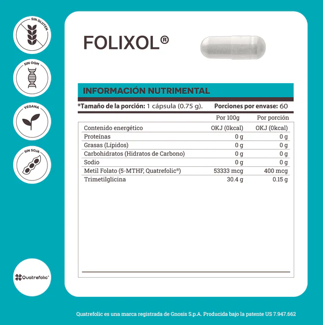 Folixol | Metil Folato (QuatreFolic®-5-MTHF)