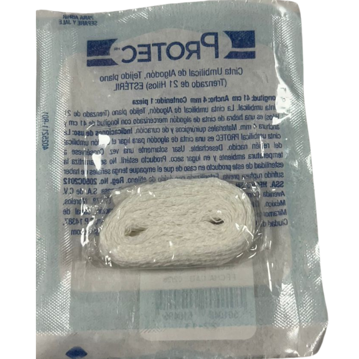 CINTA UMBILICAL DE ALGODON 41 CM. (PROTEC). 5 PIEZAS