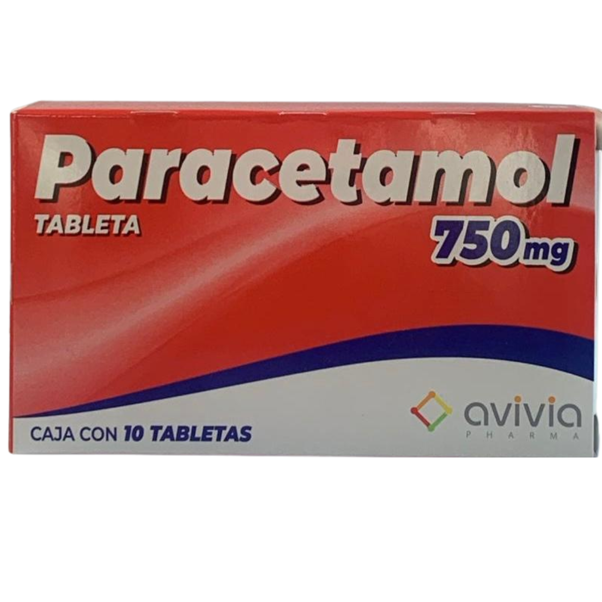PARACETAMOL 750 MG C/10 TABLETAS AVIVIA