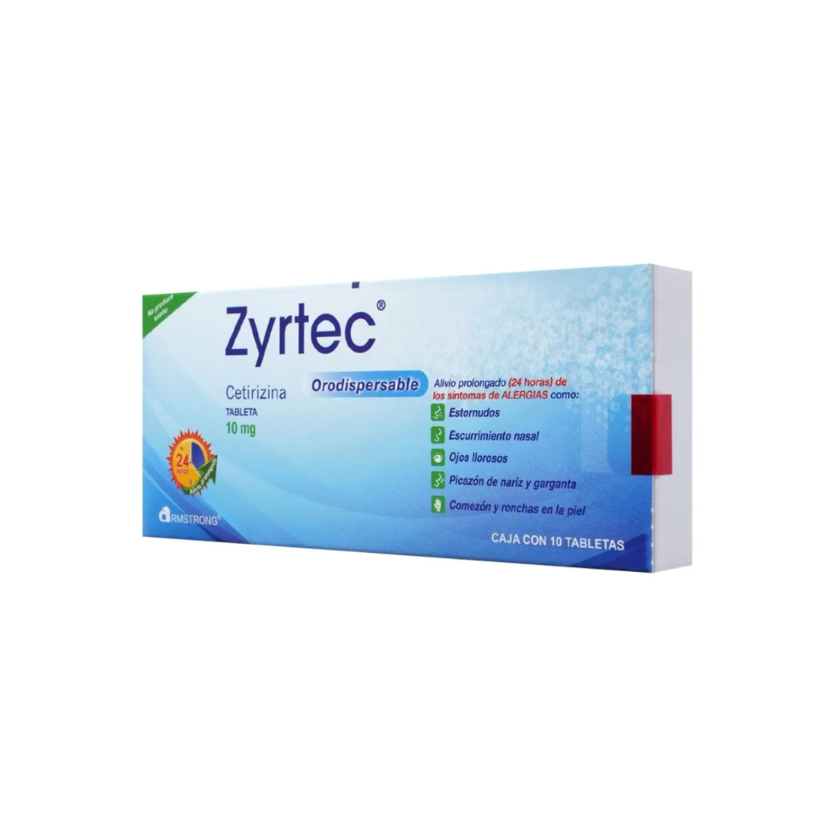 ZYRTEC. CETIRIZINA 10 MG. CAJA CON 10 TABLETAS