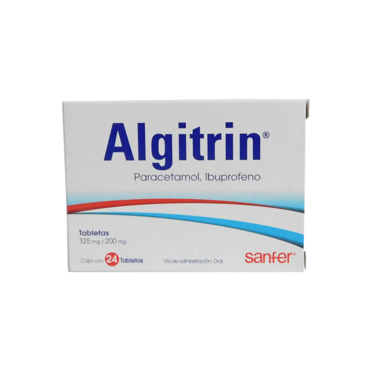 ALGITRIN. PARACETAMOL 325 MG/IBUPROFENO 200 MG. CAJA CON 24 TABLETAS