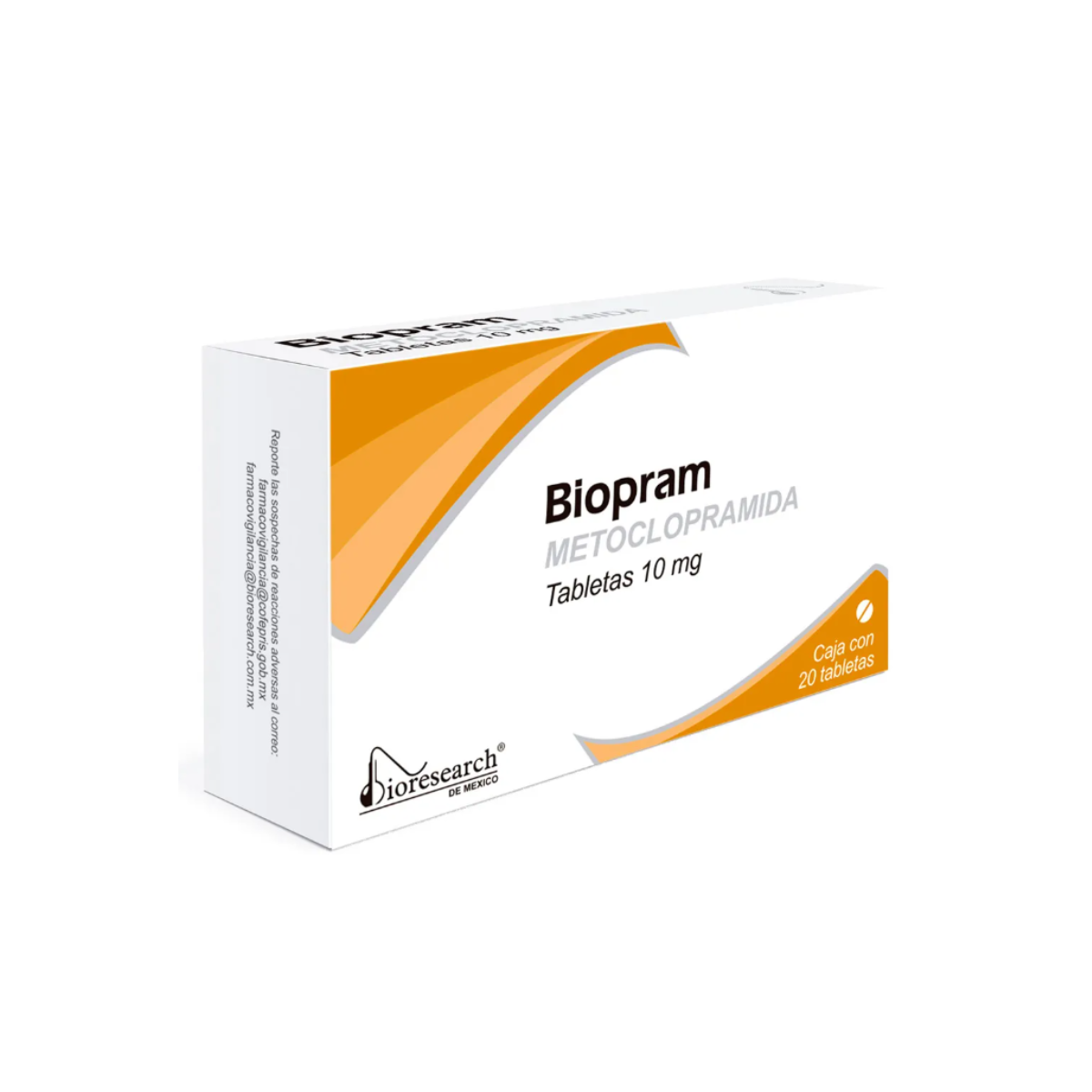 BIOPRAM. METOCLOPRAMIDA 10 MG. CAJA CON 20 TABLETAS