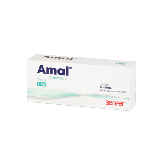 AMAL. ONDASETRÓN 8 MG. CAJA CON 10 TABLETAS
