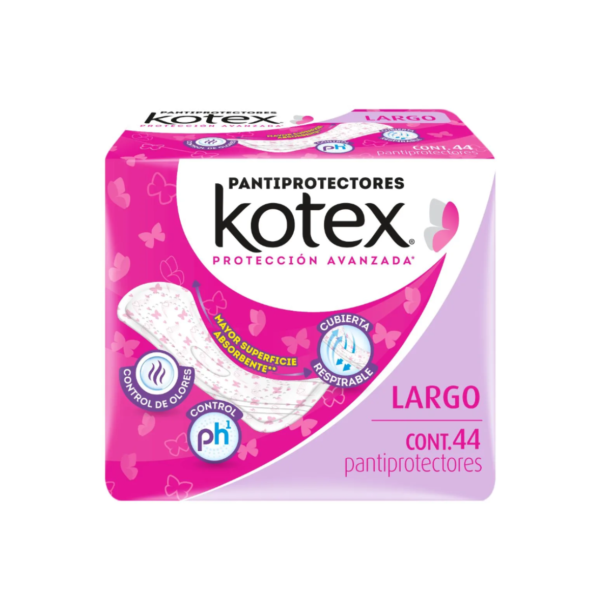 KOTEX. PANTIPROTECTORES. LARGO. 44 PIEZAS