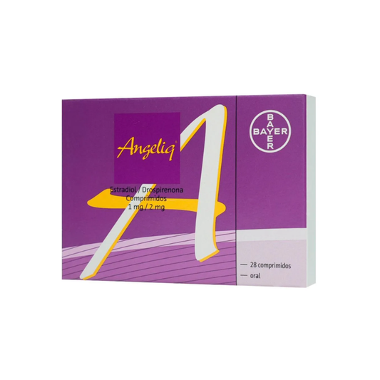 ANGELIQ. ESTRADIOL 1 MG/DROSPIRENONA 2MG. CAJA CON 28 COMPRIMIDOS