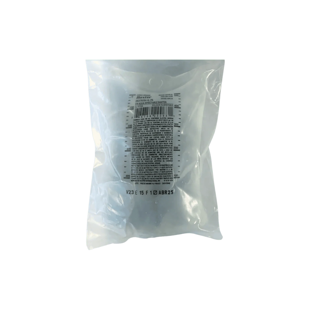 GLUCOSA/DEXTROSA 5% EN AGUA INYECTABLE 500 ML. (BAXTER)