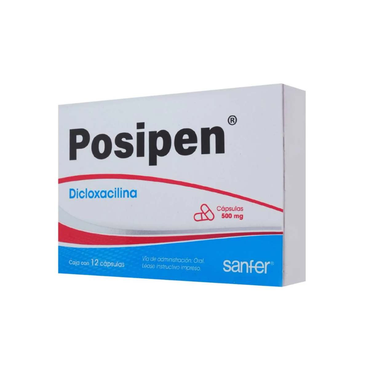 POSIPEN. DICLOXACILINA 500 MG. CAJA CON 12 CÁPSULAS