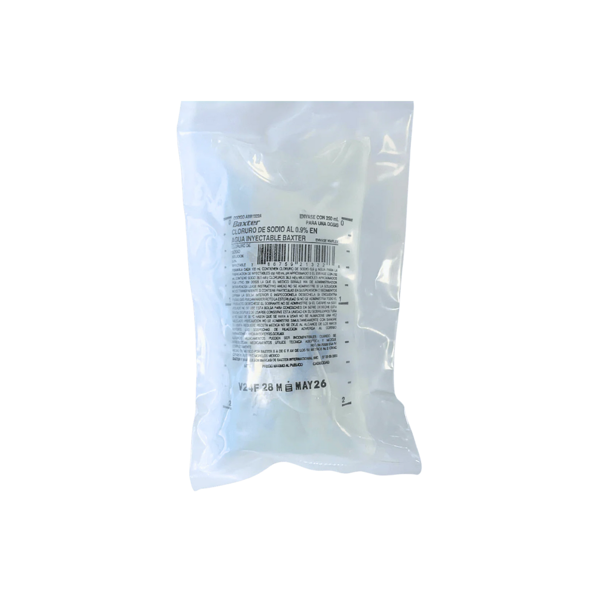 CLORURO DE SODIO 0.9% EN AGUA INYECTABLE 250 ML. (BAXTER)