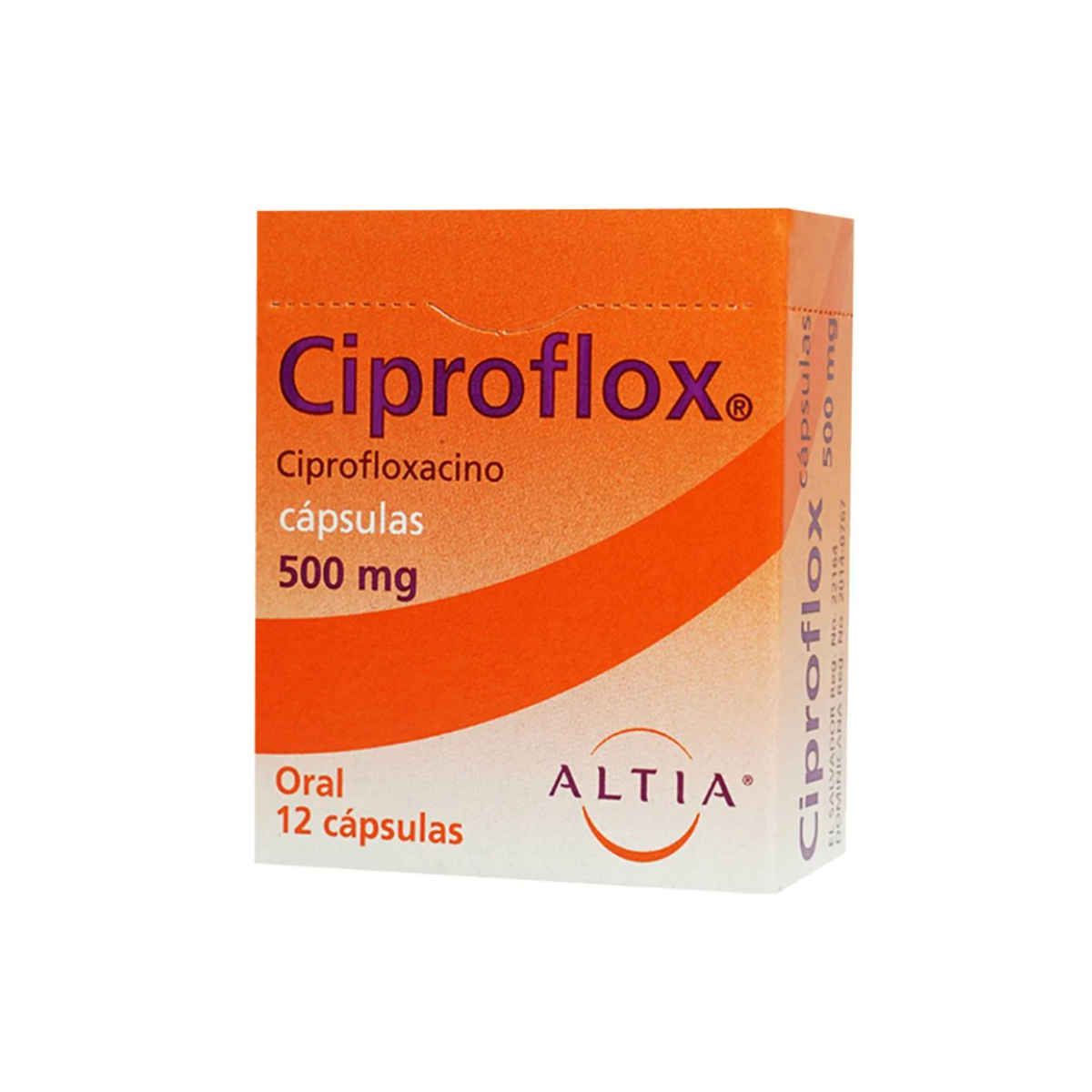 CIPROFLOX. CIPROFLOXACINO 500 MG. CAJA CON 12 CÁPSULAS