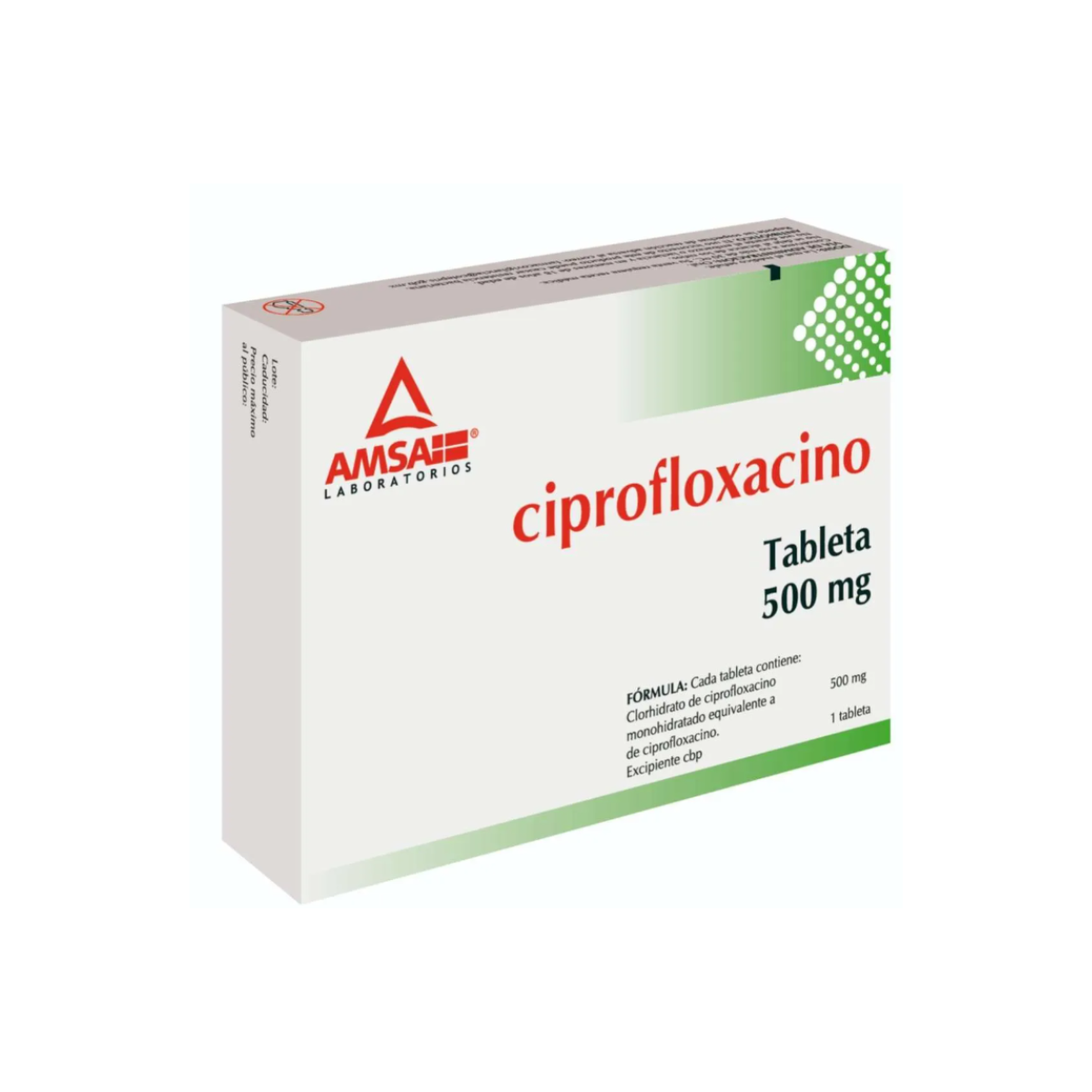 CIPROFLOXACINO 500 MG. CAJA CON 14 TABLETAS