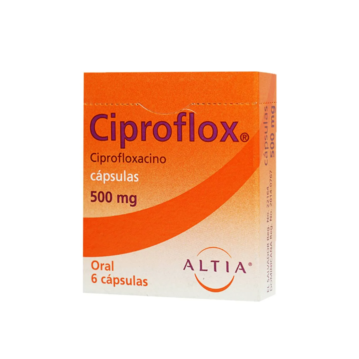 CIPROFLOX. CIPROFLOXACINO 500 MG. CAJA CON 6 CÁPSULAS
