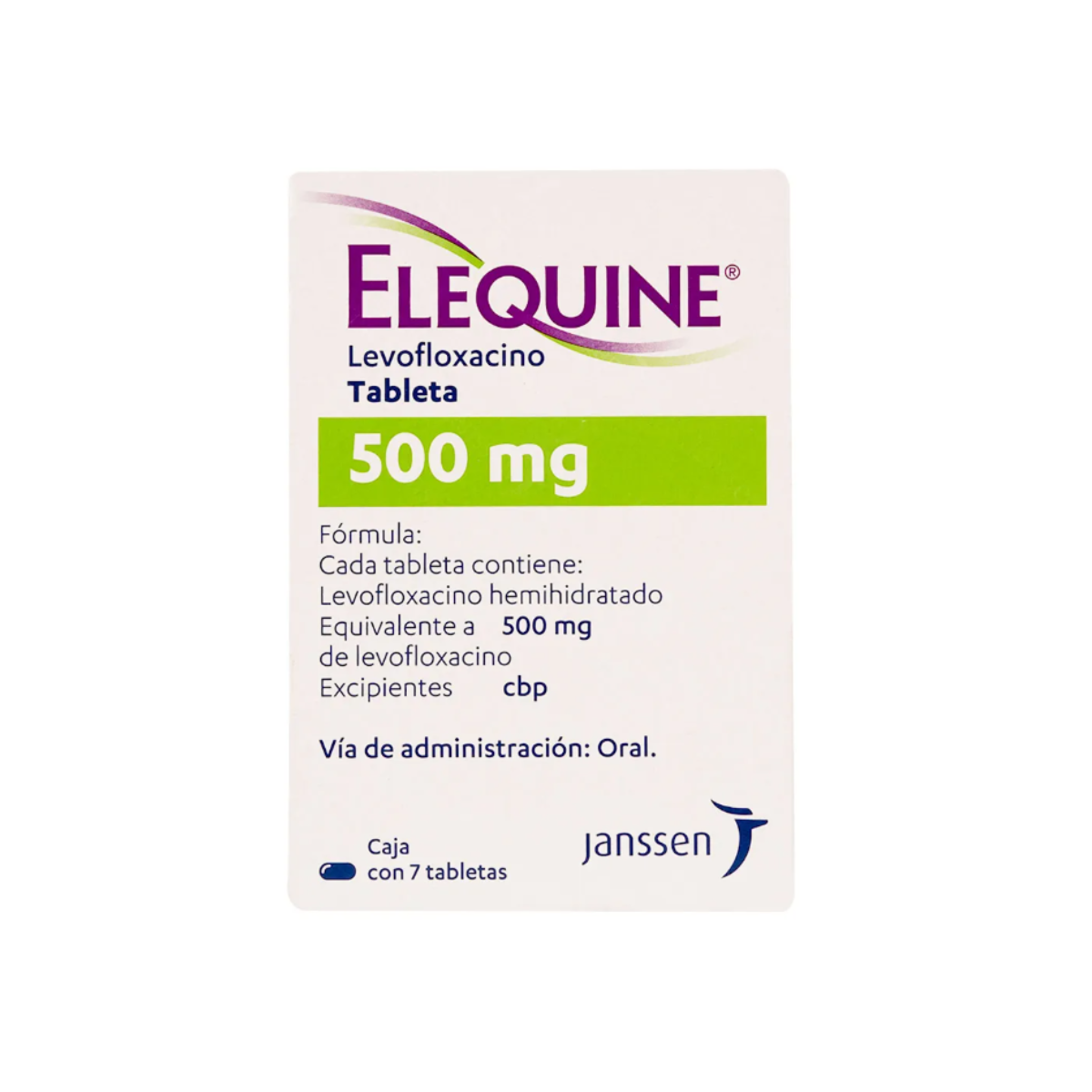 ELEQUINE. LEVOFLOXACINO 500 MG. CAJA CON 7 TABLETAS