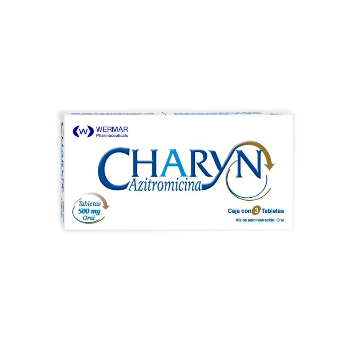 CHARYN. AZITROMICINA 500 MG. CAJA CON 3 TABLETAS