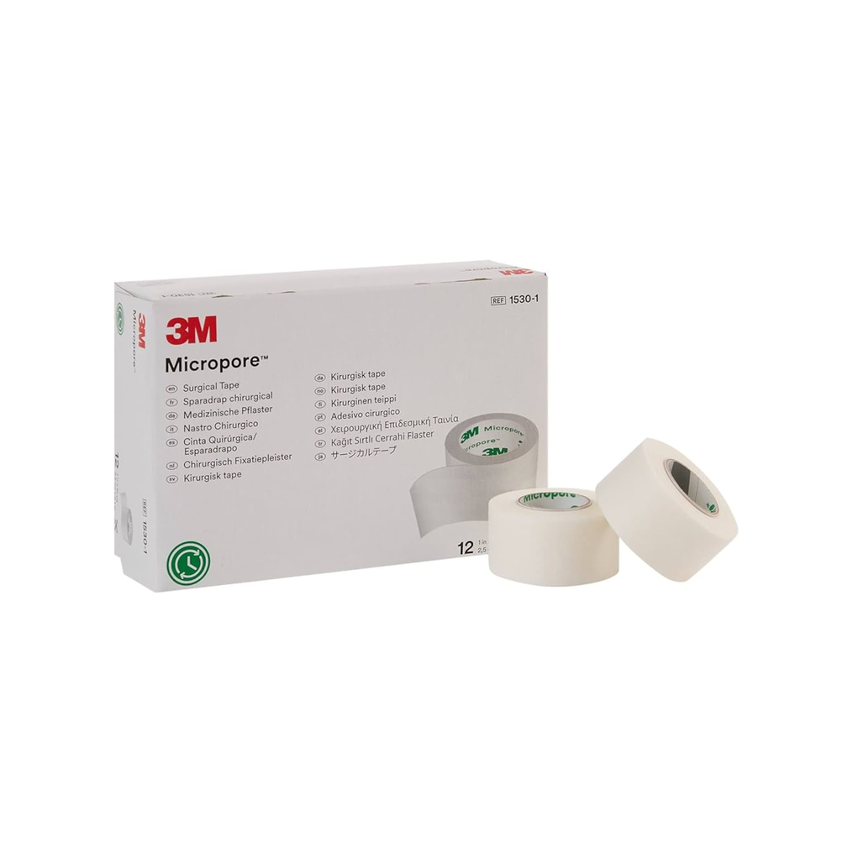 MICROPORE BLANCO 1". CINTA ADHESIVA. CAJA CON 12 PIEZAS. (3M)