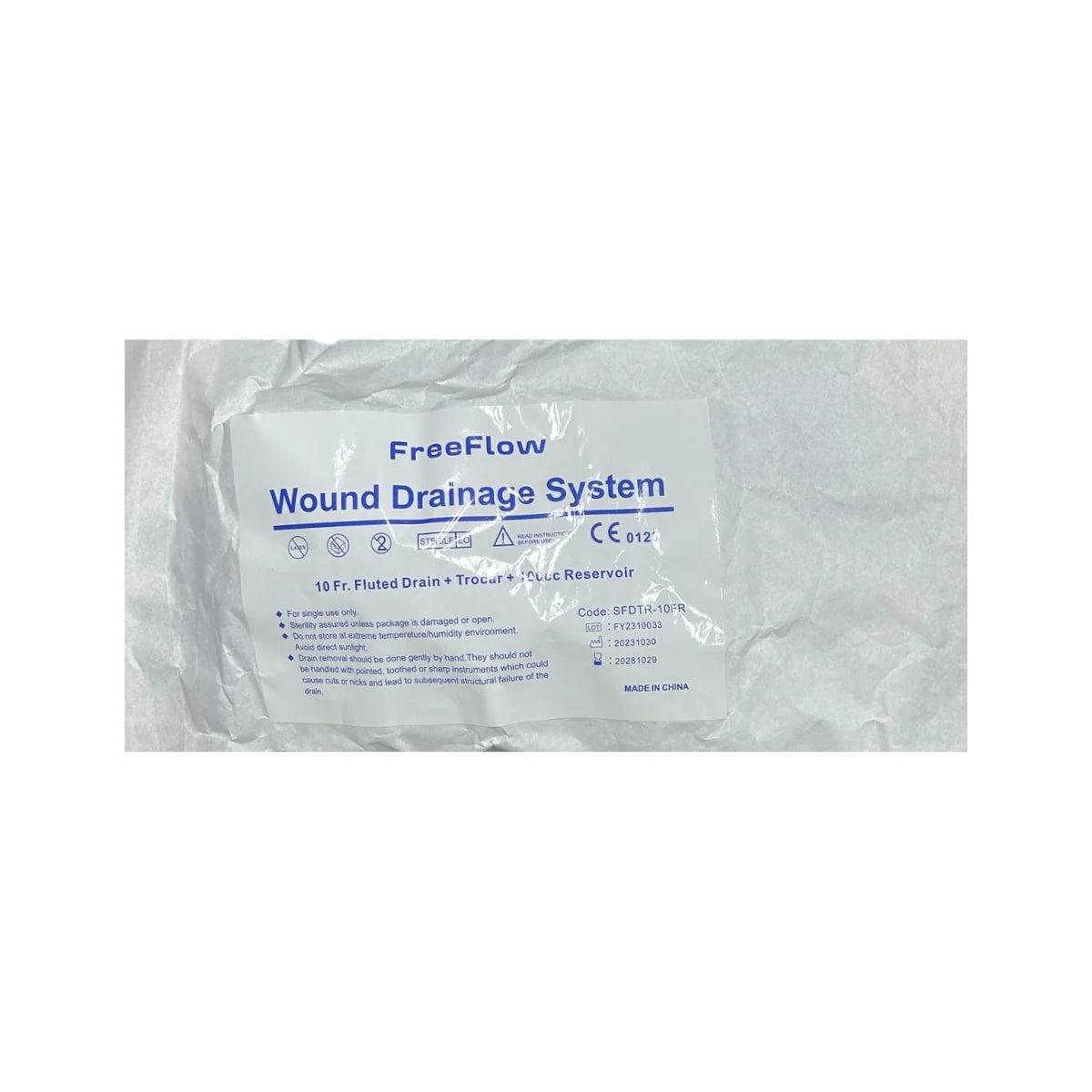 DRENAJE PLANOM TOTALMENTE PERFORADO DE 7 FR + TROKAR + DEPOSITO DE 100 CC. (FREEFLOW). REF. SFDTR-10FR