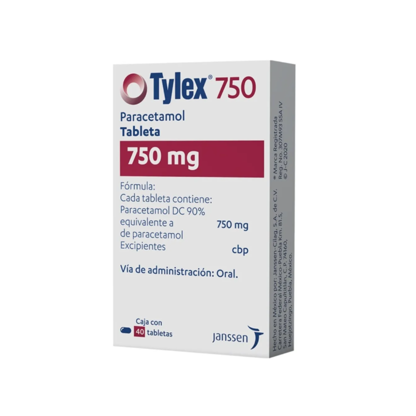 TYLEX. PARACETAMOL 750 MG. CAJA CON 40 TABLETAS – Zafir Medical Center