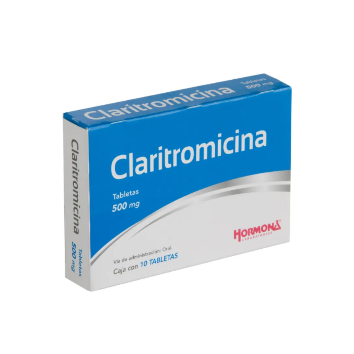 CLARITROMICINA 500 MG. CAJA CON 10 TABLETAS.
