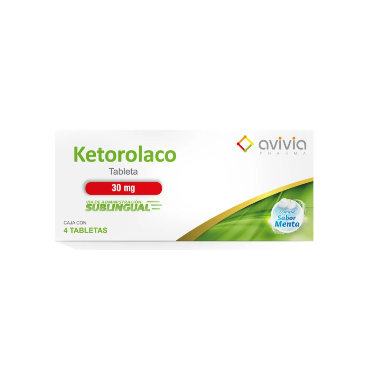 KETOROLACO 30 MG SUBLINGÜAL. CAJA CON 4 TABLETAS